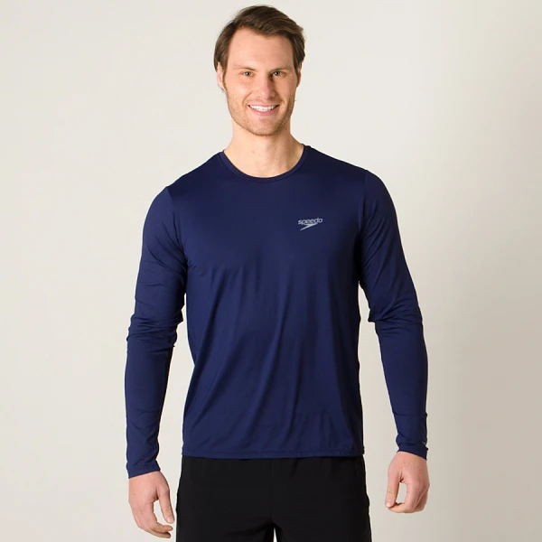 CAMISETA SPEEDO UV PROTECTION MANGA LONGA MASCULINA - Marinho CAMISETA SPEEDO UV PROTECTION MANGA LONGA MASCULINA - Marinho