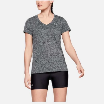 CAMISETA TREINO UNDER ARMOUR TECH V NECK TWIST FEMININA - Preto