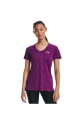 CAMISETA TREINO UNDER ARMOUR TECH V NECK TWIST FEMININA - Roxo