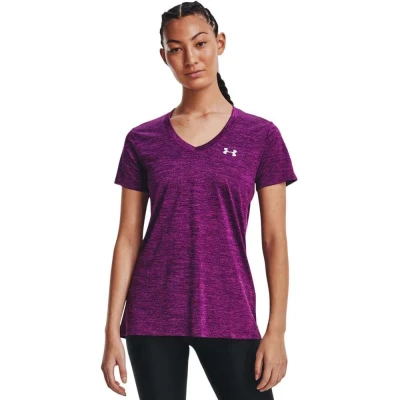 CAMISETA TREINO UNDER ARMOUR TECH V NECK TWIST FEMININA - Roxo CAMISETA TREINO UNDER ARMOUR TECH V NECK TWIST FEMININA - Roxo