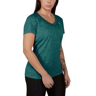 CAMISETA TREINO UNDER ARMOUR TECH V NECK TWIST FEMININA - Verde
