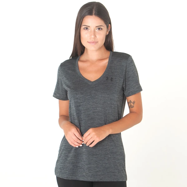 CAMISETA UNDER ARMOUR V NECK TWIST FEMININA - Grafite CAMISETA UNDER ARMOUR V NECK TWIST FEMININA - Grafite
