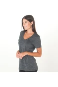 CAMISETA UNDER ARMOUR V NECK TWIST FEMININA - Grafite CAMISETA UNDER ARMOUR V NECK TWIST FEMININA - Grafite