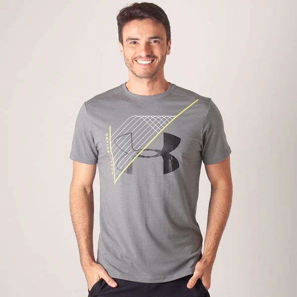 CAMISETA UNDER ARMOUR WARPED ROUTE MASCULINA - Grafite
