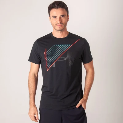 CAMISETA UNDER ARMOUR WARPED ROUTE MASCULINA - Preto