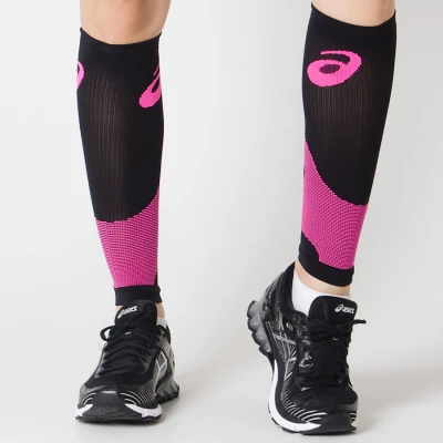 CANELITO ASICS COMPRESSÃO LEG SLEEVES - Preto/pink