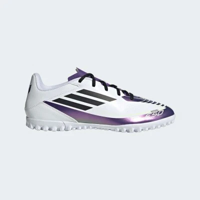 CHUTEIRA ADIDAS F50 CLUB TF MESSI SOCIETY - Branco/preto