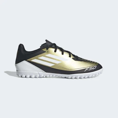 CHUTEIRA ADIDAS F50 CLUB TF MESSI SOCIETY - Dourado/preto