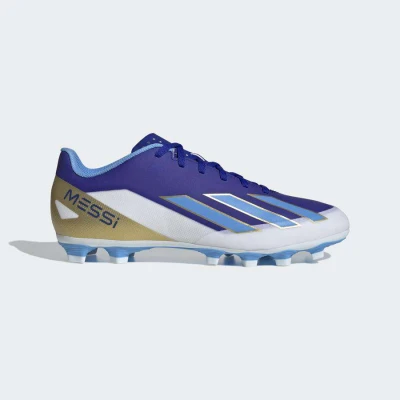 CHUTEIRA ADIDAS X CRAZYFAST MESSI CLUB FLEXIBLE CAMPO MASCULINO - Azul/dourado