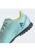 CHUTEIRA ADIDAS X SPEEDPORTAL.4 TF JR SOCIETY INFANTIL - Azul celeste/verde