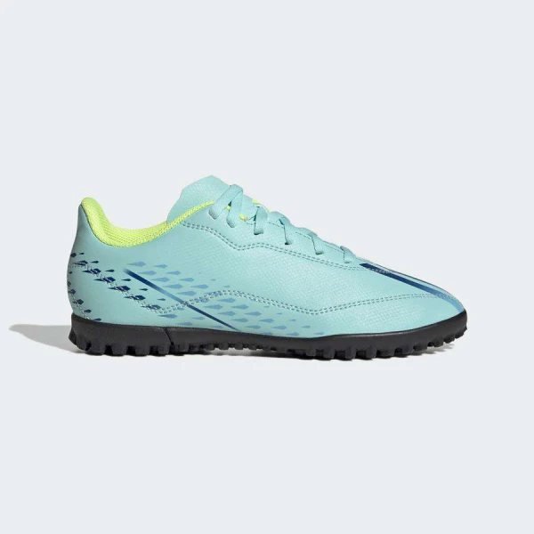 CHUTEIRA ADIDAS X SPEEDPORTAL.4 TF JR SOCIETY INFANTIL - Azul celeste/verde