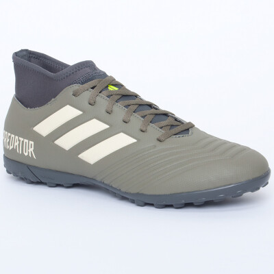 CHUTEIRA BOTINHA ADIDAS PREDATOR 19.4 TF - Verde/bege