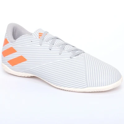 CHUTEIRA FUTSAL ADIDAS NEMEZIZ 19.4 IN - Cinza/laranja