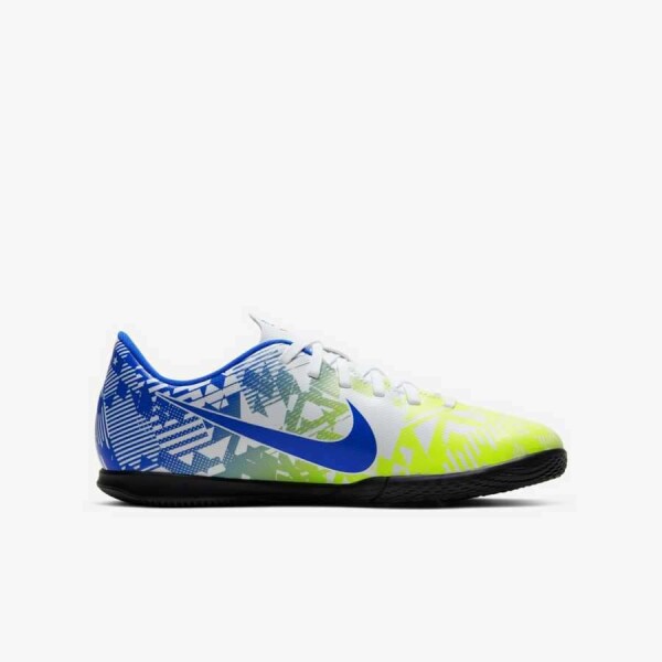 CHUTEIRA FUTSAL NIKE JR MERCURIAL VAPOR 13 CLUB NEYMAR JR IC - Branco/azul