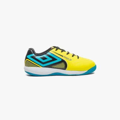 CHUTEIRA FUTSAL UMBRO PRO 5 JR INFANTIL - Amarelo/azul