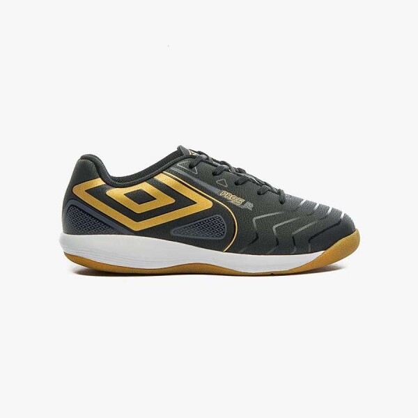 CHUTEIRA FUTSAL UMBRO PRO 5 JR INFANTIL - Preto/dourado