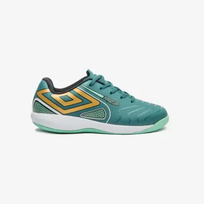 CHUTEIRA FUTSAL UMBRO PRO 5 JR INFANTIL - Verde/dourado