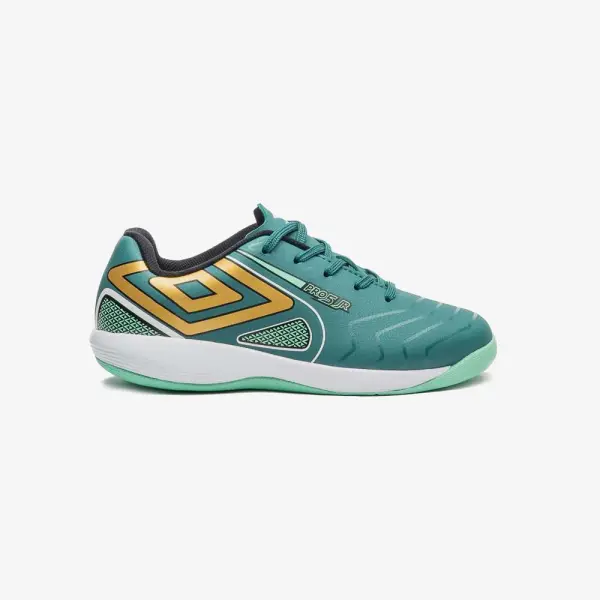 CHUTEIRA FUTSAL UMBRO PRO 5 JR INFANTIL - Verde/dourado