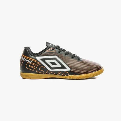CHUTEIRA FUTSAL UMBRO TECHNO JR INFANTIL - Preto/laranja