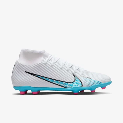 CHUTEIRA NIKE CAMPO SUPERFLY 9 CLUB FG/MG CAMPO - Branco/azul