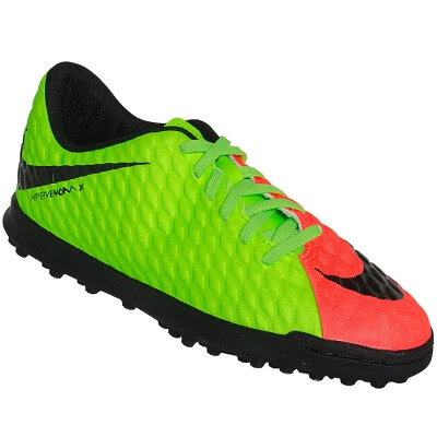 CHUTEIRA NIKE HYPERVENOMX PHADE 3 TF INFANTIL - Verde/laranja