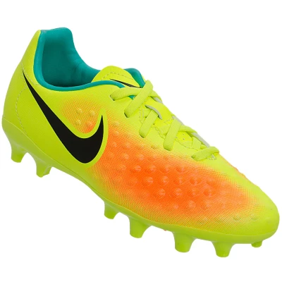 CHUTEIRA NIKE MAGISTA OPUS 2 FG INFANTIL - Verde/laranja