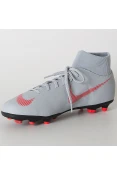 CHUTEIRA NIKE MERCURIAL SUPERFLY 6 CLUB FG - Cinza/vermelho
