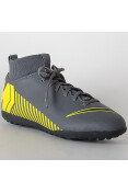 CHUTEIRA NIKE MERCURIALX SUPERFLY 6 CLUB TF INFANTIL - Chumbo/amarelo