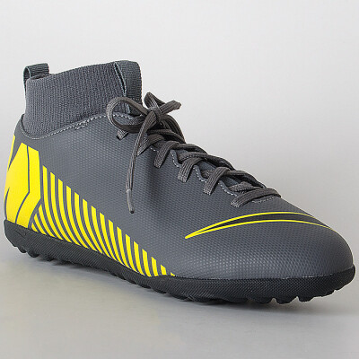 CHUTEIRA NIKE MERCURIALX SUPERFLY 6 CLUB TF INFANTIL - Chumbo/amarelo