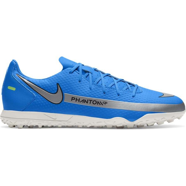 CHUTEIRA NIKE PHANTOM GT CLUB TF SOCIETY - Azul/prata