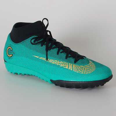 CHUTEIRA NIKE SOCIETY CR7 MERCURIALX SUPERFLY 6 ACADEMY TF - Verde/dourado