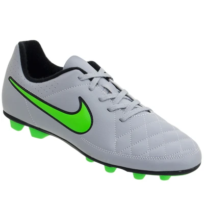CHUTEIRA NIKE TIEMPO RIO 2 FG INFANTIL - Cinza/verde