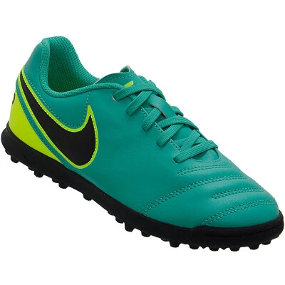 CHUTEIRA NIKE TIEMPO X RIO 3 TF INFANTIL - Verde/preto