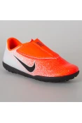 CHUTEIRA NIKE VAPOR 12 CLUB PS TF INFANTIL - Laranja/branco