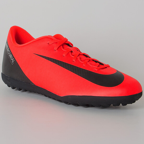CHUTEIRA NIKE VAPORX 12 CLUB CR7 TF - Vermelho/preto