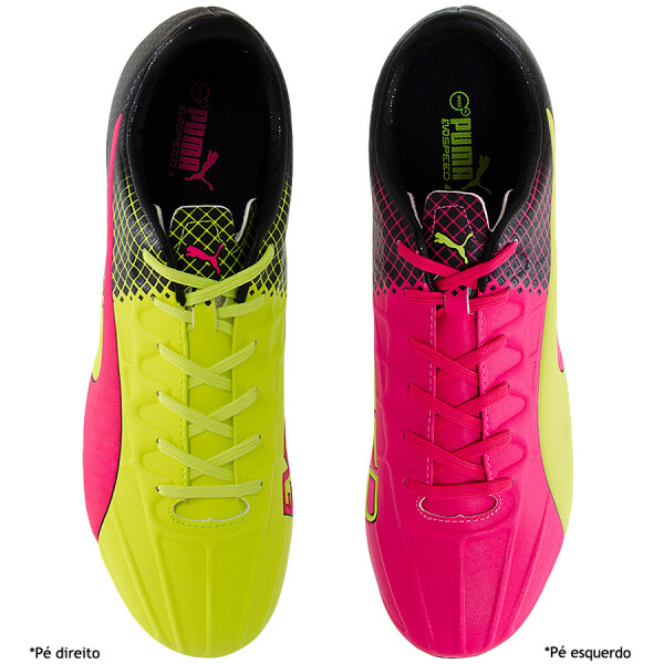 CHUTEIRA PUMA EVOSPEED 4.5 TRICKS FG BDP - Pink/amarelo
