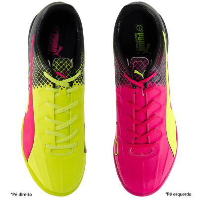 CHUTEIRA PUMA EVOSPEED 4.5 TRICKS TT BDP - Pink/amarelo