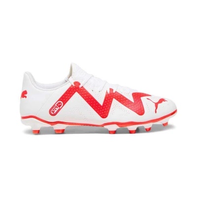 CHUTEIRA PUMA FUTURE PLAY FG/AG BDP CAMPO - Branco/vermelho