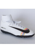 CHUTEIRA SOCIETY NIKE CR7 MERCURIALX SUPERFLY 6 CLUB TF - Branco/preto