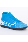 CHUTEIRA SOCIETY NIKE MERCURIAL SUPERFLY 7 CLUB TF INFANTIL - Azul/branco