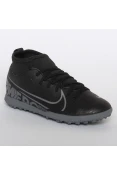 CHUTEIRA SOCIETY NIKE MERCURIAL SUPERFLY 7 CLUB TF INFANTIL - Preto/grafite
