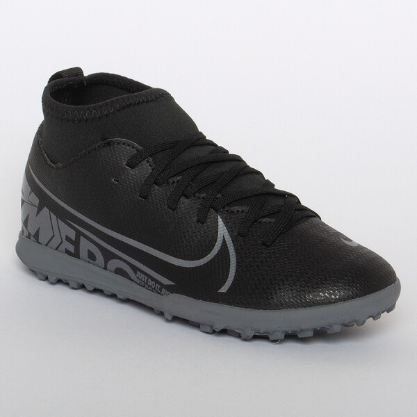 CHUTEIRA SOCIETY NIKE MERCURIAL SUPERFLY 7 CLUB TF INFANTIL - Preto/grafite