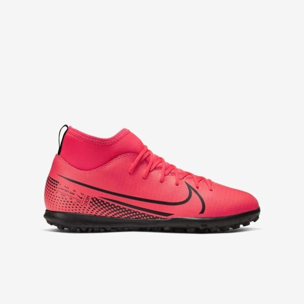 CHUTEIRA SOCIETY NIKE MERCURIAL SUPERFLY 7 CLUB TF INFANTIL - Vermelho/preto