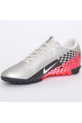 CHUTEIRA SOCIETY NIKE MERCURIAL VAPOR 13 ACADEMY NEYMAR TF - Prata/vermelho