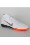 CHUTEIRA SOCIETY NIKE MERCURIALX SUPERFLY 6 ACADEMY TF - Branco/laranja