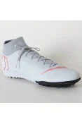 CHUTEIRA SOCIETY NIKE MERCURIALX SUPERFLY 6 ACADEMY TF - Cinza/vermelho