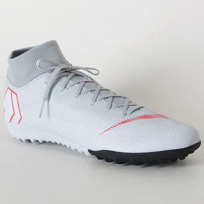 CHUTEIRA SOCIETY NIKE MERCURIALX SUPERFLY 6 ACADEMY TF - Cinza/vermelho