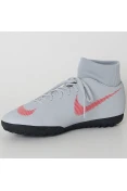 CHUTEIRA SOCIETY NIKE MERCURIALX SUPERFLY 6 CLUB TF - Cinza/vermelho