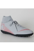 CHUTEIRA SOCIETY NIKE MERCURIALX SUPERFLY 6 CLUB TF - Cinza/vermelho