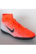 CHUTEIRA SOCIETY NIKE MERCURIALX SUPERFLY 6 CLUB TF - Laranja/branco